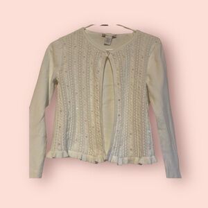 Girls white sweater size large